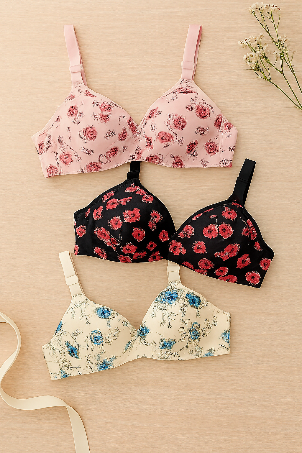 Printed Soft Cotton Padded Bra - Smart Essential