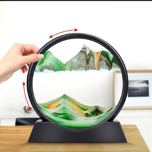 3D Dynamic Moving Sand Art Table Lamp with Wooden/Metal Stand: LED Sandscape Quicksand Night Light for Relaxing Home Decor. This Mesmerizing - Smart Essential