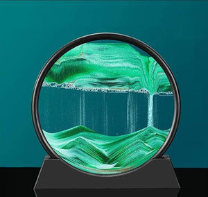 3D Dynamic Moving Sand Art Table Lamp with Wooden/Metal Stand: LED Sandscape Quicksand Night Light for Relaxing Home Decor. This Mesmerizing - Smart Essential