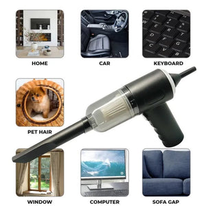 3-in-1 Portable Handheld Cordless Vacuum Cleaner | High Power Suction & Air Blower | USB Rechargeable Mini Vacuum for Car, Home & Keyboard - Smart Essential