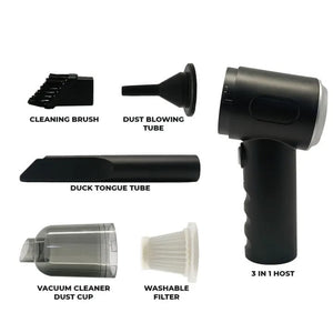 3-in-1 Portable Handheld Cordless Vacuum Cleaner | High Power Suction & Air Blower | USB Rechargeable Mini Vacuum for Car, Home & Keyboard - Smart Essential