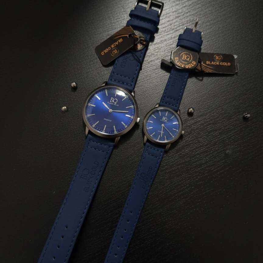 Pack of 2 BG Couple Watches | Matching Men’s & Women’s Stylish Wristwatches | Elegant Analog Timepiece Set for Couples & Gifting - Smart Essential