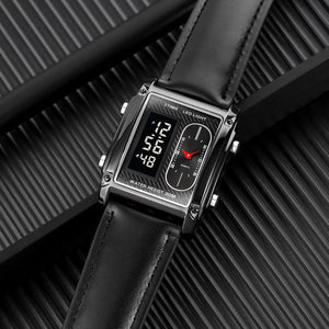 Original Skmei 1868 Boys New Style Design Famous Watch Digital Analog Mens Wrist Watches for Men Luxury Watch - Without Box - Black With Golden Case - Smart Essential