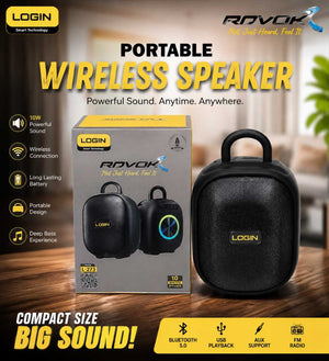 LOGIN ROVOK L-273 Portable Wireless Bluetooth Speaker 10W | Deep Bass | USB, AUX & FM Radio - Smart Essential