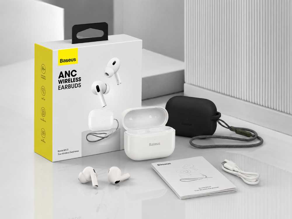 Baseus ANC Wireless Earbuds Bluetooth 5.4 | Active Noise Cancellation TWS Earphones with Charging Case - Smart Essential