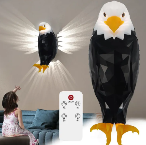 Premium Eagle Wall Light – 3D LED Magnetic Wall Lamp, Luxury Ambient Lighting, Modern Home Decor for Bedroom & Living Room - Smart Essential