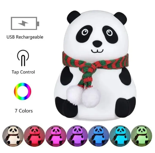 Cute Panda Night Light - Rechargeable Silicone 7-Color RGB Lamp light