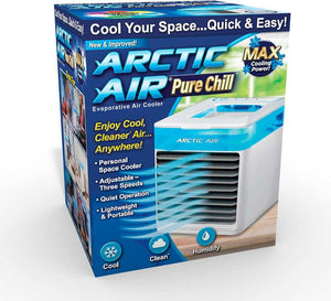 Arctic Air Pure Chill Evaporative Air Cooler By Ontel - Powerful 3-Speed Personal Space Cooler, Quiet, Lightweight And Portable For Bedroom, Office, Living Room & More - Smart Essential