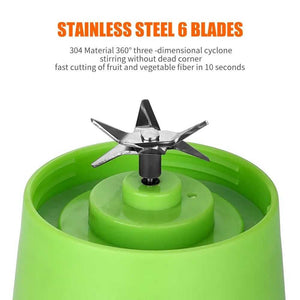 Juicer Blender 6 Blades USB Portable 380ml Mini Fruit Bottle Juicer Small Blender - Smart Essential