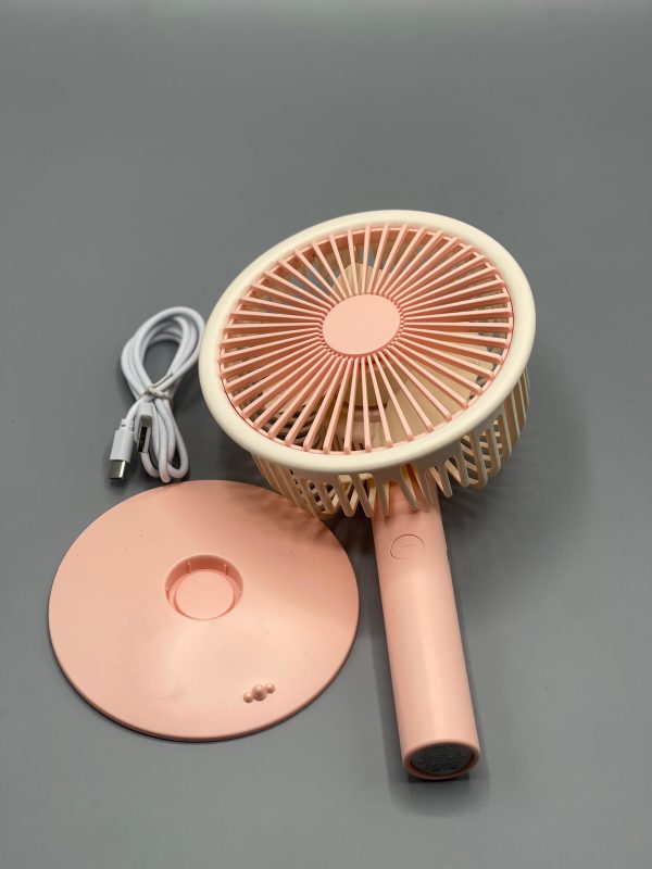 Mini Portable Electric Fan For Students, Dorm Room – Usb Rechargeable, Quiet Desktop Fan – Compact Volcanic Ash Design – ( Random Color ) - Smart Essential