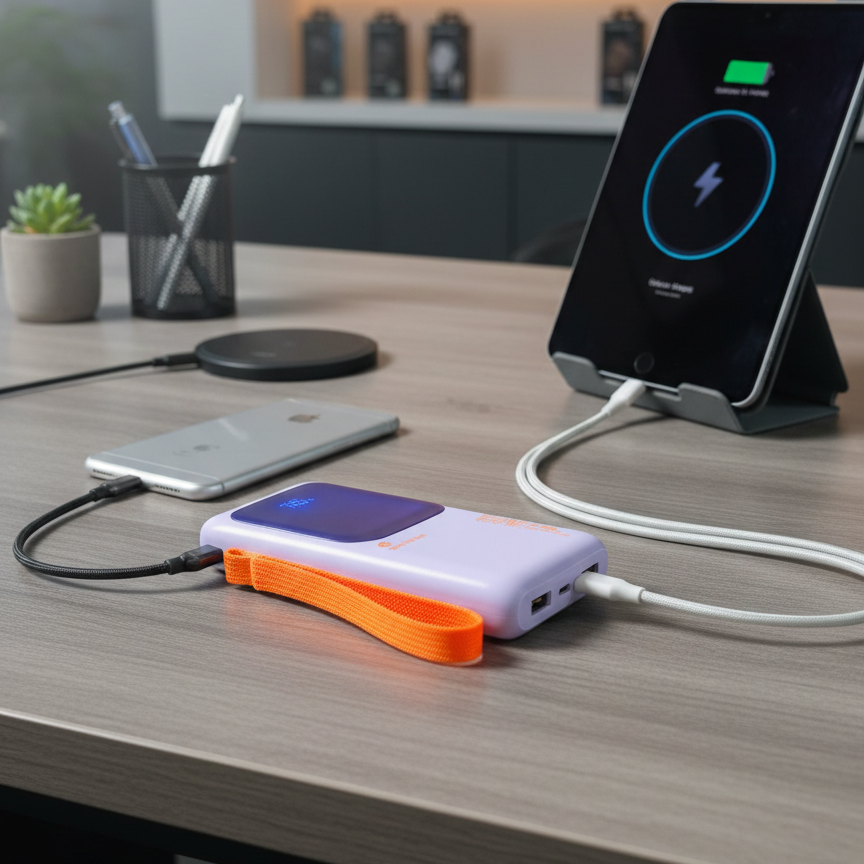 Moshuo 30000mAh Super Fast Charging Power Bank 100W – Original Lithium Battery with LED Display & Type-C Cable - Smart Essential