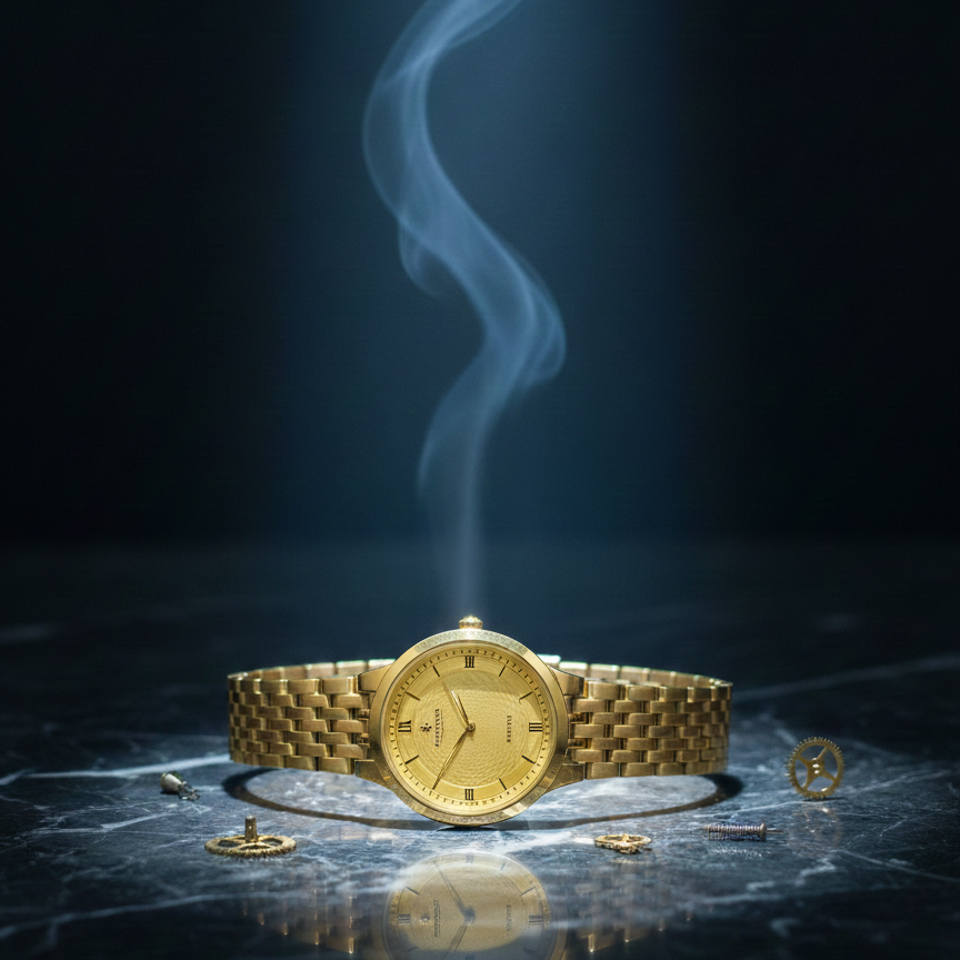 Classic Gold-Plated Men's Quartz Watch - Luxury Inspired Vacheron & Longines Style Dress Watches - Smart Essential
