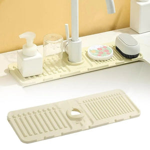 Sink Faucet Mat | Faucet Absorbent Mat Silicon Kitchen Sink Splash Guard Drain Pad | Soap Holder - Smart Essential