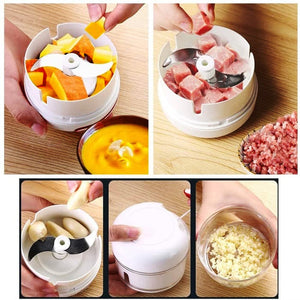 Mini Powerful Meat Grinder Hand-power Food Chopper Mincer Mixer Blender Chop Meat Fruit Vegetable Nuts Shredder - Smart Essential