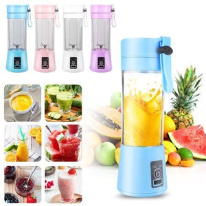 Rechargeable Portable Mini Juicer Blender – 6 Blades, 380ml Outdoor Juicing Cup [Random Color] - Smart Essential