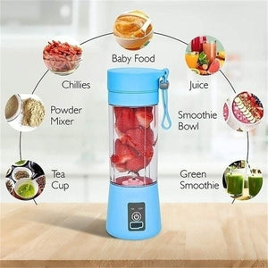Rechargeable Portable Mini Juicer Blender – 6 Blades, 380ml Outdoor Juicing Cup [Random Color] - Smart Essential