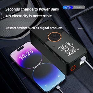 Car Jump Starter Power Bank | 8000mAh | 500A Peak | Air Compressor | LED Light | Portable Emergency Booster - Smart Essential