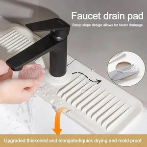 Sink Faucet Mat | Faucet Absorbent Mat Silicon Kitchen Sink Splash Guard Drain Pad | Soap Holder - Smart Essential