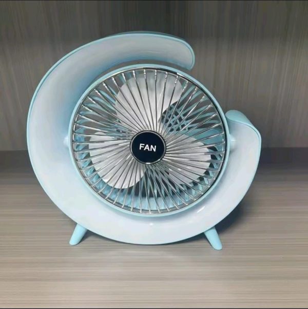7 Colors Led Atmosphere Light Mini Electric Fan Portable Table Fan Quiet Usb Rechargeable Fan 3 Speeds 180°adjustable Fan - Smart Essential