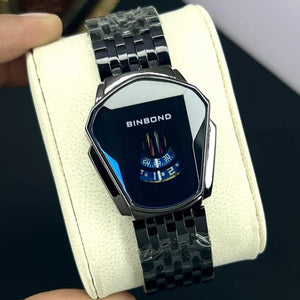 Stylish Mens Quartz Watch With Chain Strap Elegant Durable Quality Reliable Performance Timeless Design - Black - Smart Essential