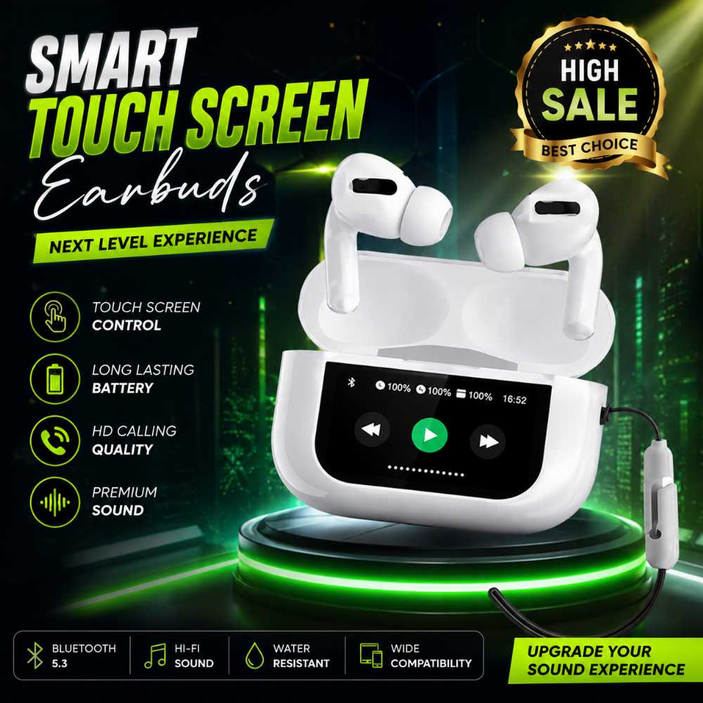 A9 Pro Wireless Earbuds White Bluetooth 5.3 HD Stereo Sound TWS - Smart Essential