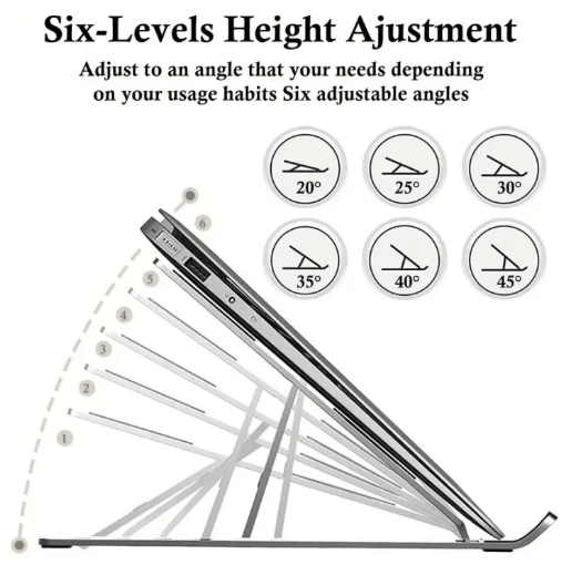 Adjustable Laptop Stand Folding Portable Bracket for Desk & Office - Smart Essential
