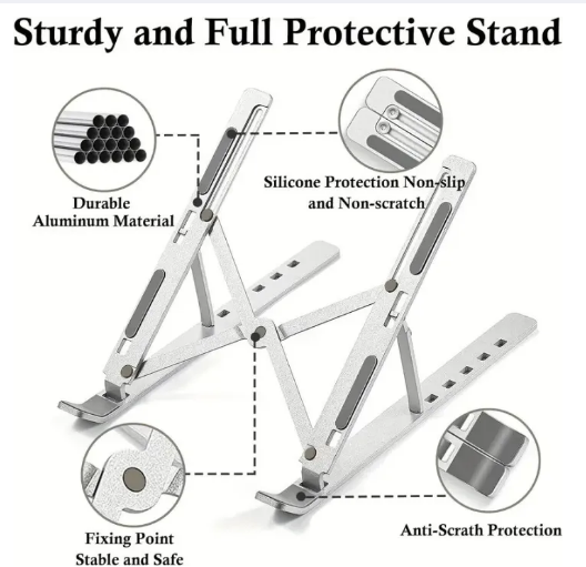 Adjustable Laptop Stand Folding Portable Bracket for Desk & Office - Smart Essential