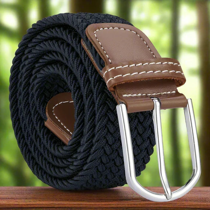 Men Elastic Stretch Belt Black Art - Smart Essential