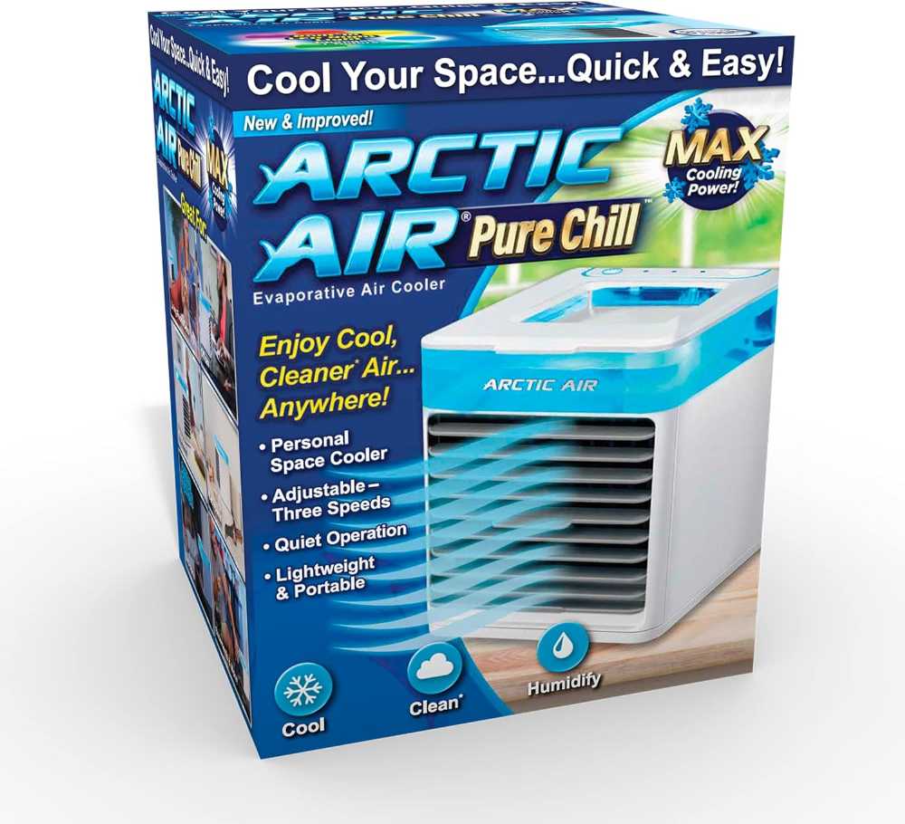 Arctic Air Pure Chill Evaporative Air Cooler By Ontel - Powerful 3-Speed Personal Space Cooler, Quiet, Lightweight And Portable For Bedroom, Office, Living Room & More - Smart Essential