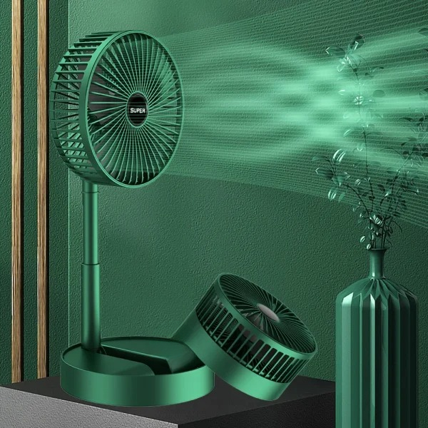 Folding Telescopic Floor Fan Summer Silent Desktop Direct Electric Fan For Office Bedroom School (random Color ) - Smart Essential
