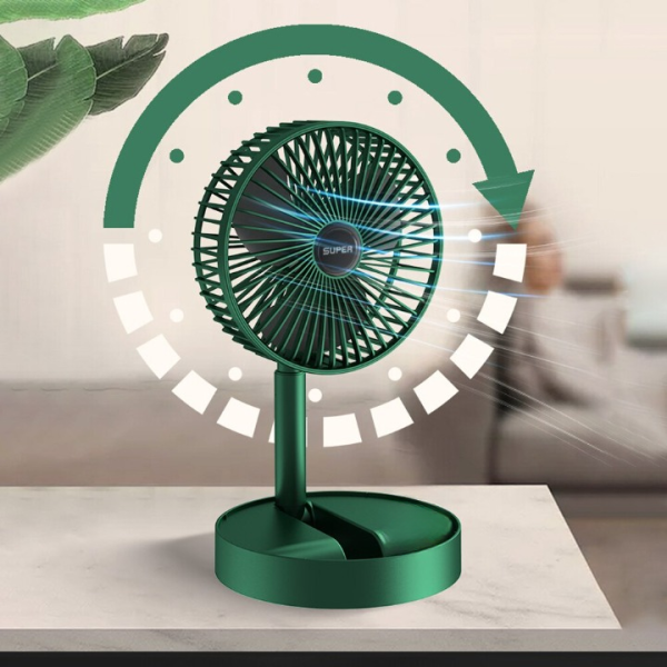 Folding Telescopic Floor Fan Summer Silent Desktop Direct Electric Fan For Office Bedroom School (random Color ) - Smart Essential