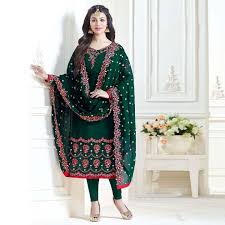 3Pc Chiffon Embroidered Unstitched Shalwar Kameez For Ladies Green SM-03 | Daraz.pk - Smart Essential