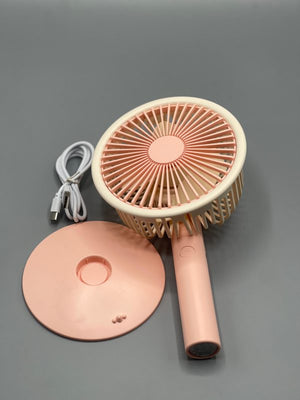 Mini Portable Electric Fan For Students, Dorm Room – Usb Rechargeable, Quiet Desktop Fan – Compact Volcanic Ash Design – ( Random Color ) - Smart Essential