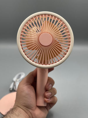 Mini Portable Electric Fan For Students, Dorm Room – Usb Rechargeable, Quiet Desktop Fan – Compact Volcanic Ash Design – ( Random Color ) - Smart Essential