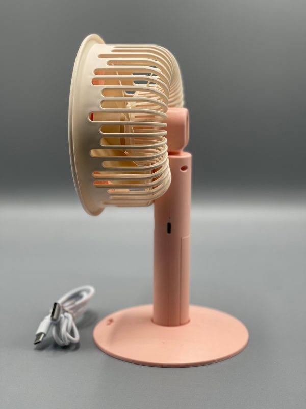 Mini Portable Electric Fan For Students, Dorm Room – Usb Rechargeable, Quiet Desktop Fan – Compact Volcanic Ash Design – ( Random Color ) - Smart Essential