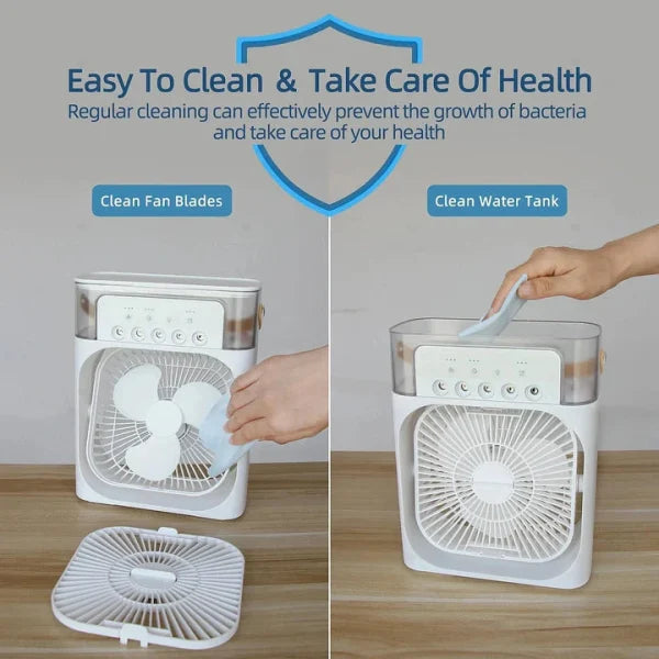 Portable Air Conditioner Fan Usb Electric Fan , Fine Mist Water, And Humidifier Function – Random Color 9.5 Inch - Smart Essential