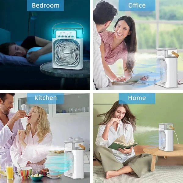 Portable Air Conditioner Fan Usb Electric Fan , Fine Mist Water, And Humidifier Function – Random Color 9.5 Inch - Smart Essential