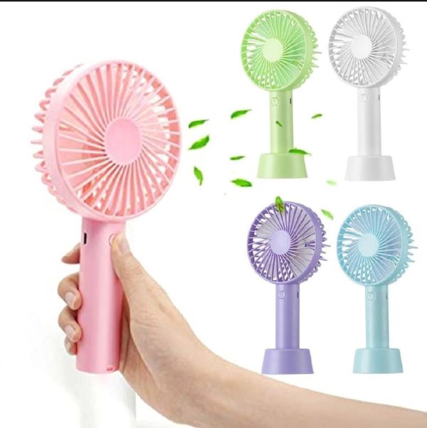 Portable Usb Rechargeable Fan | Handheld 3 Speed Strong Wind Electric Small Mini Cooling Fan (random Color) - Smart Essential