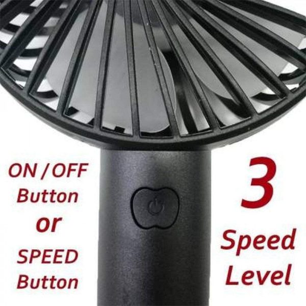 Portable Usb Rechargeable Fan | Handheld 3 Speed Strong Wind Electric Small Mini Cooling Fan (random Color) - Smart Essential