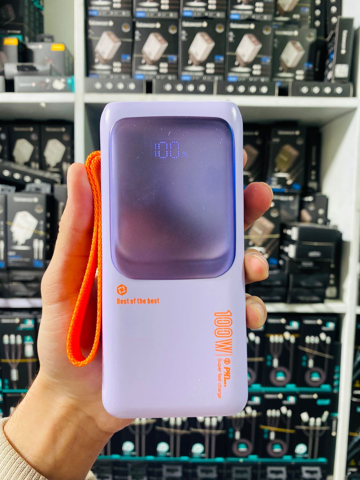 Moshuo 30000mAh Super Fast Charging Power Bank 100W – Original Lithium Battery with LED Display & Type-C Cable - Smart Essential